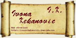 Ivona Kekanović vizit kartica